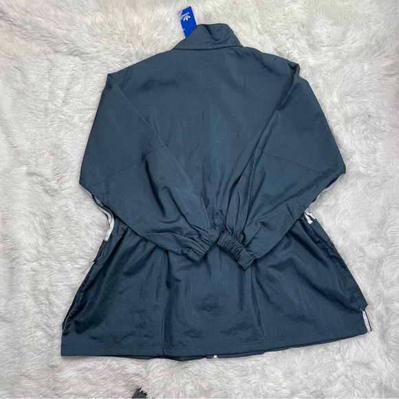New Adidas Originals Three Stripes FU3777 Long Windbreaker Jacket Sz Medium - Picture 9 of 10